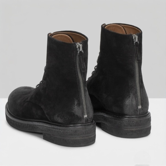 MARSELL PARRUCCA NABUCK SUEDE LEATHER ZIPPED COMBAT BOOTS BOOTIES BLACK SIZE 6 - Picture 10 of 14